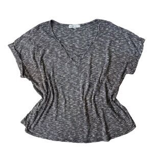 Absolutely Famous Short Sleeve Top Knit Black White SZ 3X